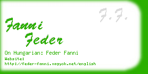 fanni feder business card